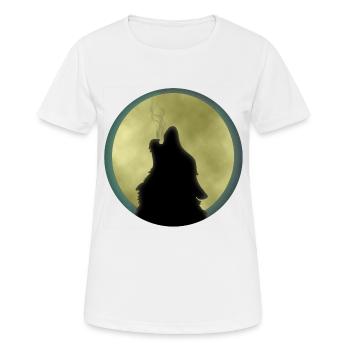 wolf moonlight howl - Women's Breathable T-Shirt - white - Front - AI Model Female 172 dark (172cm)