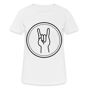 Doigts de metal ou Signe des cornes - T-shirt respirant Femme - blanc - Devant - AI Model Female 172 dark (172cm)