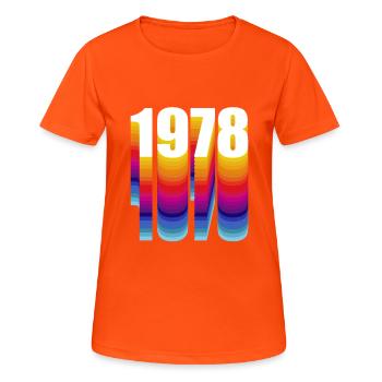 1978 year of birth - Women's Breathable T-Shirt - neon orange - Front - AI Model Female 172 dark (172cm)