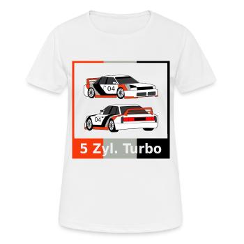 Turbo 5 cylindres - T-shirt respirant Femme - blanc - Devant - AI Model Female 172 dark (172cm)