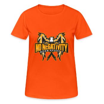 Kein NEGATIVITY PHOENIX - Frauen T-Shirt atmungsaktiv - Neonorange - Vorne - AI Model Female 172 dark (172cm)