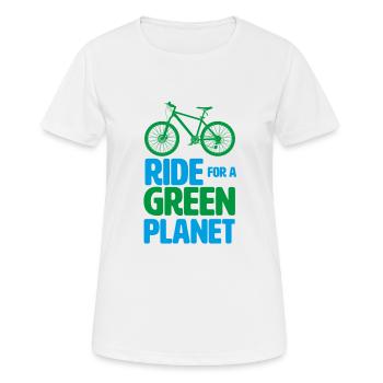 Fahrrad Umweltschutz Klimaschutz Radfahren Radeln - Frauen T-Shirt atmungsaktiv - Weiß - Vorne - AI Model Female 172 dark (172cm)