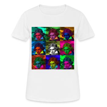 Pop art Ludwig van Beethoven - T-shirt respirant Femme - blanc - Devant - AI Model Female 172 dark (172cm)