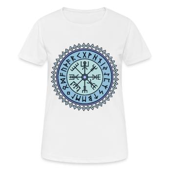 Vegvisir-Symbol Runenschrift - Frauen T-Shirt atmungsaktiv - Weiß - Vorne - AI Model Female 172 dark (172cm)