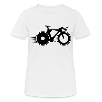 radsport - Frauen T-Shirt atmungsaktiv - Weiß - Vorne - AI Model Female 172 dark (172cm)