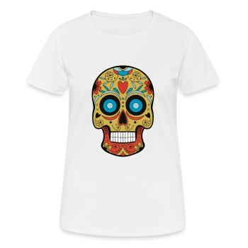 Mexikanischer Schädel - Frauen T-Shirt atmungsaktiv - Weiß - Vorne - AI Model Female 172 dark (172cm)