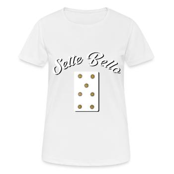 Sette Bello - Golden Seven - Design Sicile - T-shirt respirant Femme - blanc - Devant - AI Model Female 172 dark (172cm)