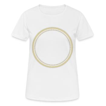 Kreis - Ring - Form - Rund - Striche Gold - Frauen T-Shirt atmungsaktiv - Weiß - Vorne - AI Model Female 172 dark (172cm)
