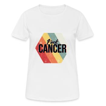 F'+# Krebs - Frauen T-Shirt atmungsaktiv - Weiß - Vorne - AI Model Female 172 dark (172cm)
