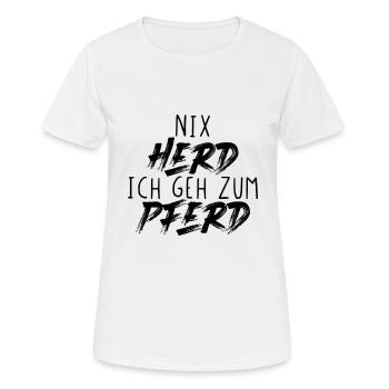 Nix Herd Ich Geh Zum Pferd - Frauen T-Shirt atmungsaktiv - Weiß - Vorne - AI Model Female 172 dark (172cm)