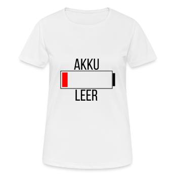 Akku Leer - Frauen T-Shirt atmungsaktiv - Weiß - Vorne - AI Model Female 172 dark (172cm)