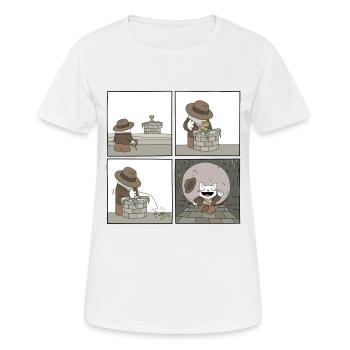 Indiana Jones Cat - T-shirt respirant Femme - blanc - Devant - AI Model Female 172 dark (172cm)