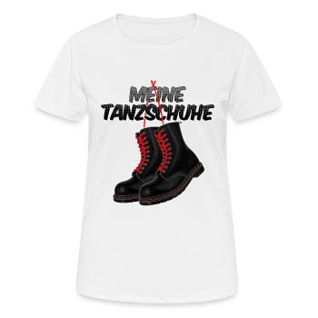 Meine Tanzschuhe Springerstiefel - Frauen T-Shirt atmungsaktiv - Weiß - Vorne - AI Model Female 172 dark (172cm)