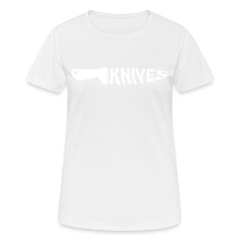 Couteau de lancer de couteau - T-shirt respirant Femme - blanc - Devant - AI Model Female 172 dark (172cm)