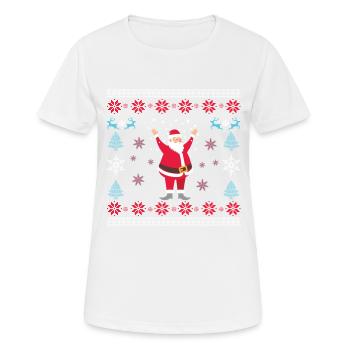 Weihnachten Santa Claus Weihnachtsmann - Frauen T-Shirt atmungsaktiv - Weiß - Vorne - AI Model Female 172 dark (172cm)