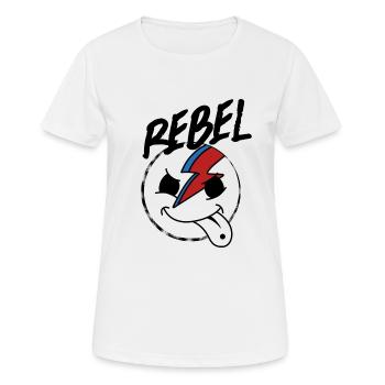 Smilie Rebel Rebelle - T-shirt respirant Femme - blanc - Devant - AI Model Female 172 dark (172cm)