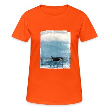 île de vancouver - T-shirt respirant Femme - orange néon - Devant - AI Model Female 172 dark (172cm)