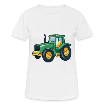 Tracteur tracteur Trekker tracteur charrue cadeau - T-shirt respirant Femme - blanc - Devant - AI Model Female 172 dark (172cm)
