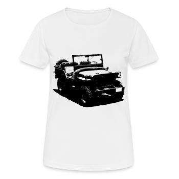 Klassischer Geländewagen - Frauen T-Shirt atmungsaktiv - Weiß - Vorne - AI Model Female 172 dark (172cm)
