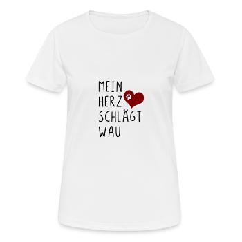 Mein Herz schlaegt Wau - Frauen T-Shirt atmungsaktiv - Weiß - Vorne - AI Model Female 172 dark (172cm)
