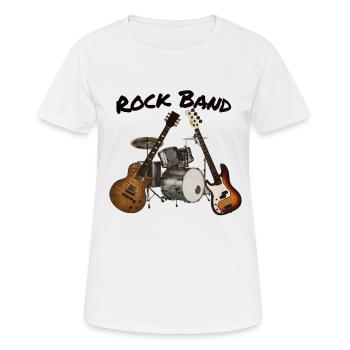 Groupe de rock - T-shirt respirant Femme - blanc - Devant - AI Model Female 172 dark (172cm)