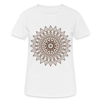 Brun mandala - T-shirt respirant Femme - blanc - Devant - AI Model Female 172 dark (172cm)