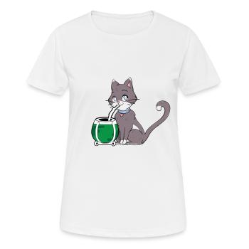 Cat Mate - Frauen T-Shirt atmungsaktiv - Weiß - Vorne - AI Model Female 172 dark (172cm)
