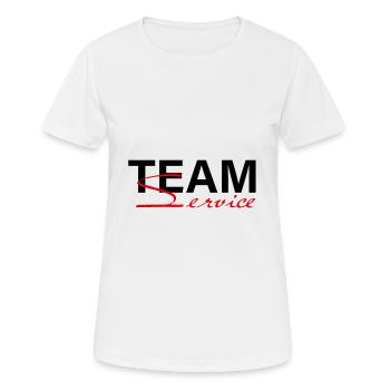 Team Service - Frauen T-Shirt atmungsaktiv - Weiß - Vorne - AI Model Female 172 dark (172cm)