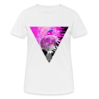 Riesige Katze auf dem Mond. - Frauen T-Shirt atmungsaktiv - Weiß - Vorne - AI Model Female 172 dark (172cm)