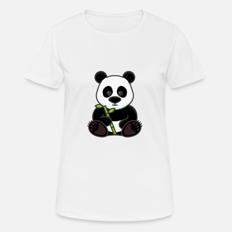 Panda with bamboo - Women's Breathable T-Shirt - white
