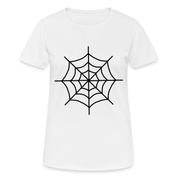 Spider Man T-Shirt Spinnennetz - Frauen T-Shirt atmungsaktiv - Weiß - Vorne - AI Model Female 172 dark (172cm)