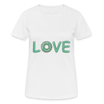 Donut love with hearts - Women's Breathable T-Shirt - white - Front - AI Model Female 172 dark (172cm)