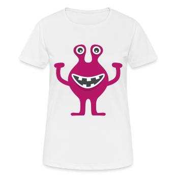 Kenny - le petit monstre rit et lève les bras - T-shirt respirant Femme - blanc - Devant - AI Model Female 172 dark (172cm)