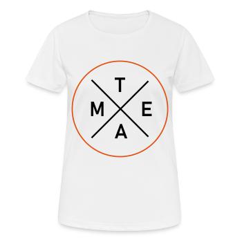 TEAM - Frauen T-Shirt atmungsaktiv - Weiß - Vorne - AI Model Female 172 dark (172cm)