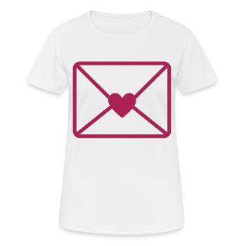Liebesbrief Brief mit Herz Brief Rückseite Symbol - Frauen T-Shirt atmungsaktiv - Weiß - Vorne - AI Model Female 172 dark (172cm)