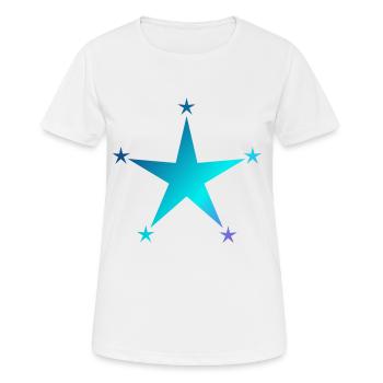 blue star with little stars, star, stars - Women's Breathable T-Shirt - white - Front - AI Model Female 172 dark (172cm)