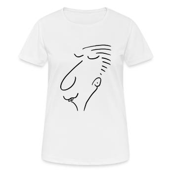Stefan 057 head - pure head - black - Women's Breathable T-Shirt - white - Front - AI Model Female 172 dark (172cm)