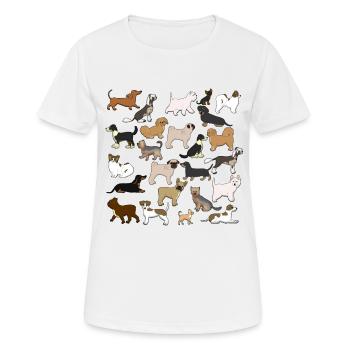 Petites races de chiens - T-shirt respirant Femme - blanc - Devant - AI Model Female 172 dark (172cm)