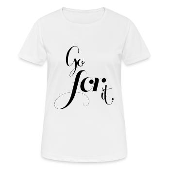 go for it - Frauen T-Shirt atmungsaktiv - Weiß - Vorne - AI Model Female 172 dark (172cm)