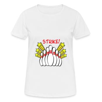 Strike - bowling - Women's Breathable T-Shirt - white - Front - AI Model Female 172 dark (172cm)