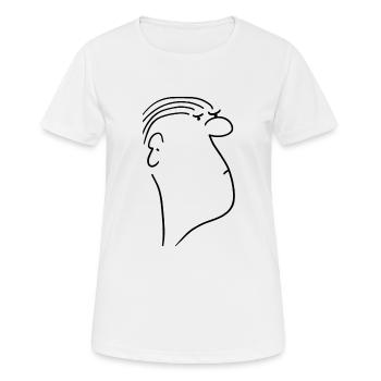 Tête Leno 227 - Pure Head - Noir - T-shirt respirant Femme - blanc - Devant - AI Model Female 172 dark (172cm)