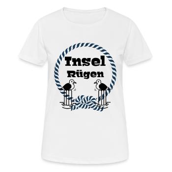 insel Rügen - Frauen T-Shirt atmungsaktiv - Weiß - Vorne - AI Model Female 172 dark (172cm)