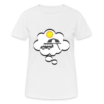 Dachzelt Camping - Sunny dreams - Frauen T-Shirt atmungsaktiv - Weiß - Vorne - AI Model Female 172 dark (172cm)