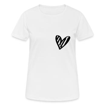 Coeur - coeur d'amour - T-shirt respirant Femme - blanc - Devant - AI Model Female 172 dark (172cm)