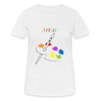 artiste - T-shirt respirant Femme - blanc - Devant - AI Model Female 172 dark (172cm)