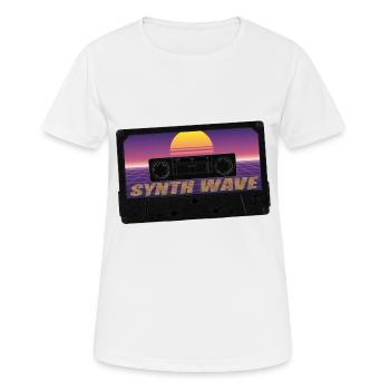 Synth Wave Kasette - T-shirt respirant Femme - blanc - Devant - AI Model Female 172 dark (172cm)