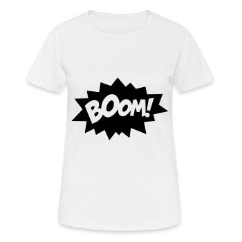 Speech bubble boom - Women's Breathable T-Shirt - white - Front - AI Model Female 172 dark (172cm)