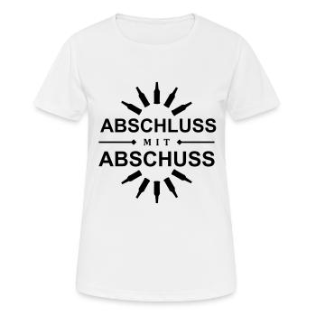 Abschluss mit Abschuss - Bier - Alkohol - Abi - Frauen T-Shirt atmungsaktiv - Weiß - Vorne - AI Model Female 172 dark (172cm)