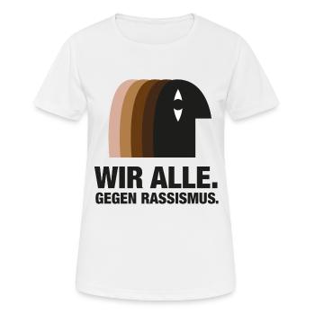 Gegen Rassismus gemeinschaft black lives matter - Frauen T-Shirt atmungsaktiv - Weiß - Vorne - AI Model Female 172 dark (172cm)