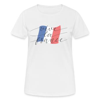 France France vit le Français - T-shirt respirant Femme - blanc - Devant - AI Model Female 172 dark (172cm)